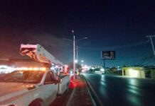 Encendió Servicios Públicos luminarias del bulevar Hidalgo