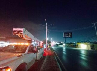 Encendió Servicios Públicos luminarias del bulevar Hidalgo