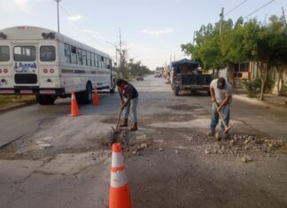 Exhorta Gobierno de Reynosa a tomar precauciones en zonas de bacheo