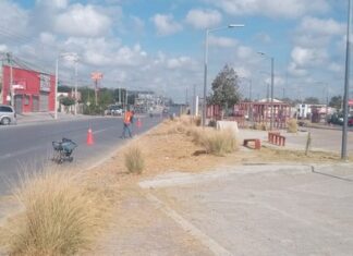 Realizó Servicios Públicos limpieza en calles, banquetas y Parque Lineal del Bienestar de Reynosa