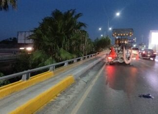 Realizó Gobierno de Reynosa trabajos de Ingeniería Vial durante turno nocturno