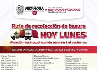 Colonias de Reynosa con servicio de recolección de basura este lunes