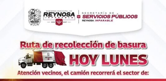 Colonias de Reynosa con servicio de recolección de basura este lunes