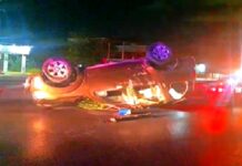 Vuelca unidad en carretera Reynosa-Río Bravo dejando daños