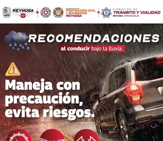 Exhorta Gobierno de Reynosa a extremar precauciones ante lluvias intermitentes