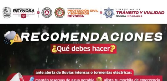 Continúa pronóstico de lluvias para toda la semana en Reynosa