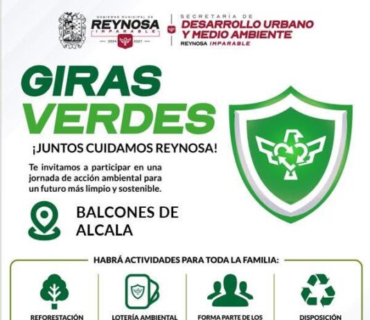 Anuncia Gobierno de Reynosa Gira Verde en Balcones de Alcalá para este martes 13 de octubre