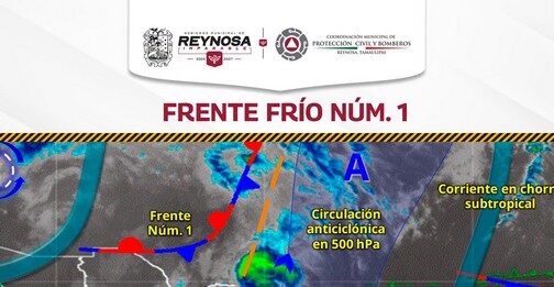 Provocará Frente Frío Número 1 probabilidad de lluvia en Reynosa